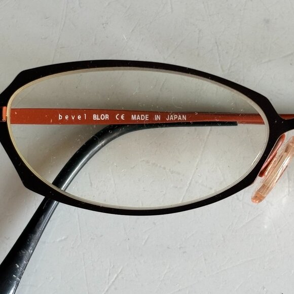 Bevel Eyewear 8516 Storm Titanium Frames – Black/Rust Orange – Handmade in Japan - Picture 4 of 5